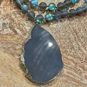Pretty genuine stone and moonstone necklace!